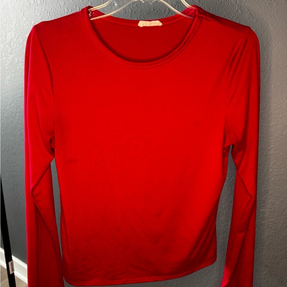 Olivia Rae Vibrant Red Long Sleeve Tee